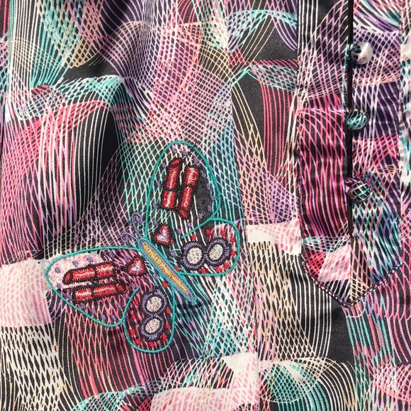 Laura Lees Top Shop UK Multicolor Skulls Tunic Dress Embroidery Dress S - Picture 3 of 5